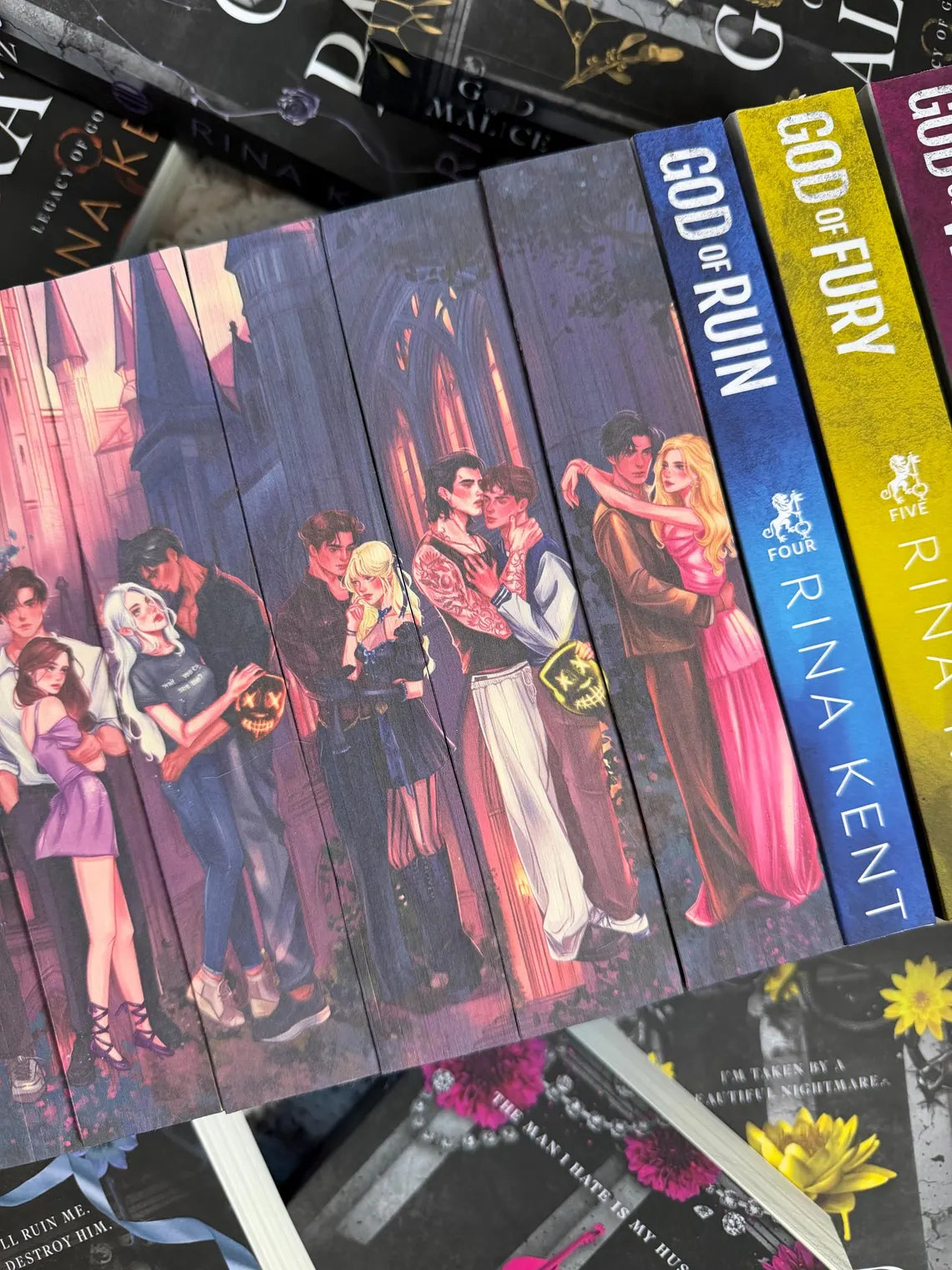 Legacy of Gods series books 1-6 by Rina Kent- digitally sprayed edges special edition full set
