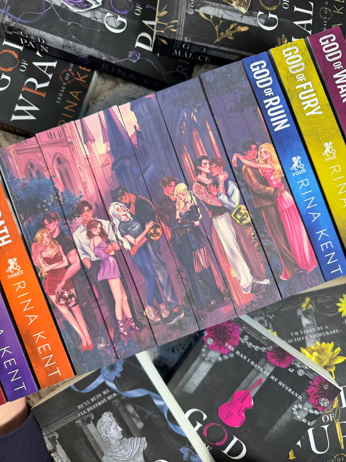 Legacy of Gods series books 1-6 by Rina Kent- digitally sprayed edges special edition full set